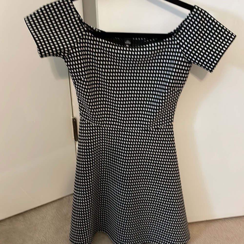 Black and White Checkered dress . Size XS.  Worn once.